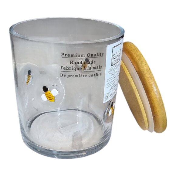 Well Equipped Kitchen - 3d Bee Design Glass Jar with Bamboo Lid, NWT - Picture 4 of 4